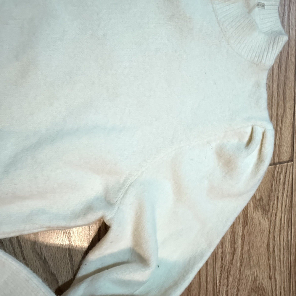 Adora Sweater Women's Cream Pullover Long Mutton Sleeve 90s Vibe Small - Picture 7 of 9